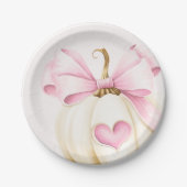 Coquette pompoen roze papier Borden Papieren Bordje (Voorkant)