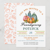 Coquette pompoen Vrienden geven Potluck Uitnodigin Kaart (Voorkant / Achterkant)