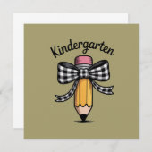 Coquette Potlood Boog Kleuterleidster School Kaart (Voorkant / Achterkant)