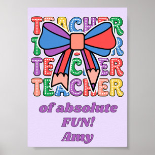 Coquette Potlood Strik Retro Leraar Stippen Poster