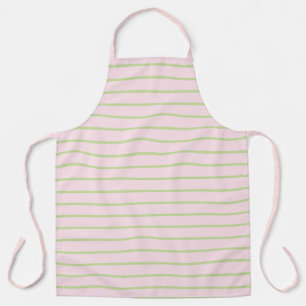 Coquette Preppy Chic Pastel Groen En Roze Strepen Schort