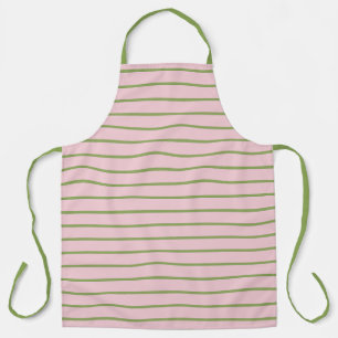 Coquette Preppy Chic Pastel Groen En Roze Strepen Schort