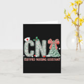 Coquette Preppy Christmas Cna Nurse Christmas Tree Kaart (Gele Bloem)