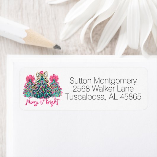 Coquette Preppy Christmas Tree Bows Retouradres Etiket (Insitu)