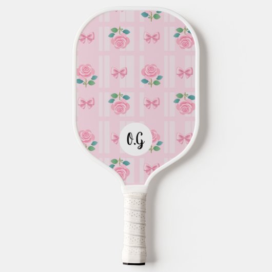 Coquette Preppy Plaid lint en Roos Pickleball Paddle (Achterkant)