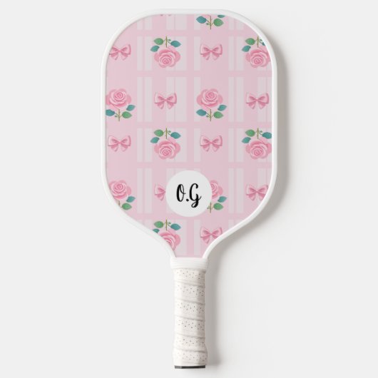 Coquette Preppy Plaid lint en Roos Pickleball Paddle (Voorkant)