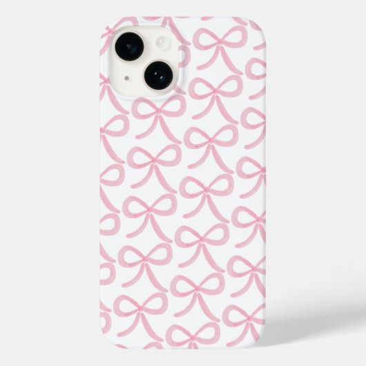 Coquette Preppy Roze Bogen Case-Mate iPhone Case (Achterkant)