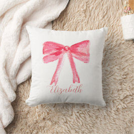 Coquette Preppy Roze Bow Baby Meisje Kinder Kussen