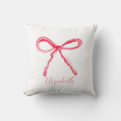 Coquette Preppy Roze Bow Baby Meisje Kinder Kussen (Voorkant)