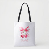 Coquette Preppy Roze Bow Baby Meisje Kinder Waterv Tote Bag (Voorkant)