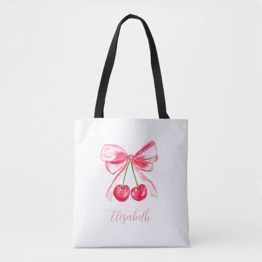 Coquette Preppy Roze Bow Baby Meisje Kinder Waterv Tote Bag (Voorkant)