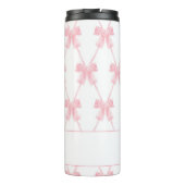 Coquette Preppy Roze Bow Thermische Tumbler Thermosbeker (Achterkant)