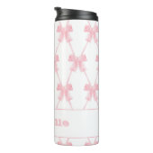 Coquette Preppy Roze Bow Thermische Tumbler Thermosbeker (Geroteerd rechts)
