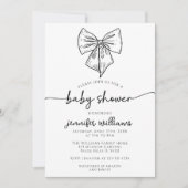 Coquette Preppy Schattige Bow Baby Meisje Douche Kaart (Voorkant)