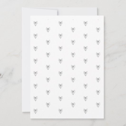 Coquette Preppy Schattige Bow Baby Meisje Douche Kaart (Achterkant)