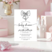 Coquette Preppy Schattige Bow Baby Meisje Douche Kaart