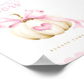 Coquette Pumpkin Baby shower Favors Sign Poster (Hoek)