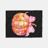 Coquette Pumpkin Bow Disco Ball Cute Girly Hallowe Fleece Deken (Voorkant (Horizontaal))