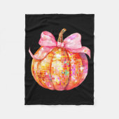 Coquette Pumpkin Bow Disco Ball Cute Girly Hallowe Fleece Deken (Voorkant)