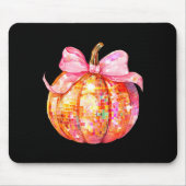 Coquette Pumpkin Bow Disco Ball Cute Girly Hallowe Muismat (Voorkant)