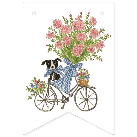 Coquette Puppy Verjaardagsfeest Bunting Flags Vlaggetjes (Tweede vlag)