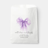 Coquette Purple Bow Bridal Shower Thank You Bedankzakje (Voorkant)