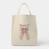 Coquette Queen" Vibe pink bows with Queen A Tote Bag (Achterkant)