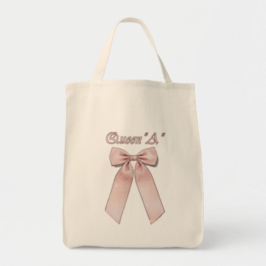 Coquette Queen" Vibe pink bows with Queen A Tote Bag (Voorkant)