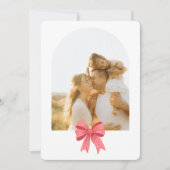 Coquette Red Bow Arch Preppy 3 Foto Kerstmis Feestdagenkaart (Voorkant)