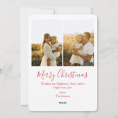 Coquette Red Bow Arch Preppy 3 Foto Kerstmis Feestdagenkaart (Achterkant)