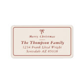 Coquette Red Bow Gepersonaliseerd Groot Retour Adr Etiket (Voorkant)