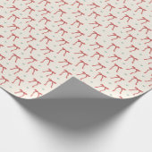 Coquette Red Bow Schattige Hart Kerstboom Cadeaupapier (Hoek)