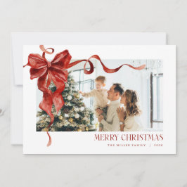 Coquette Red Bow Vakantiefoto Kerst Kaart