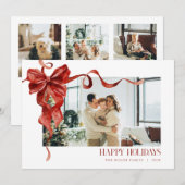 Coquette Red Bow Vakantiefoto Kerst Kaart (Voorkant / Achterkant)