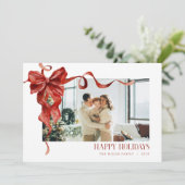 Coquette Red Bow Vakantiefoto Kerst Kaart (Staand voorkant)