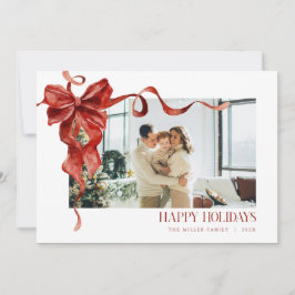 Coquette Red Bow Vakantiefoto Kerst Kaart