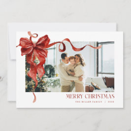 Coquette Red Bow Vakantiefoto Kerst Kaart