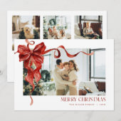 Coquette Red Bow Vakantiefoto Kerst Kaart (Voorkant / Achterkant)