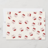 Coquette Red Cherry 1st Birthday Fotouitnodiging Kaart (Achterkant)