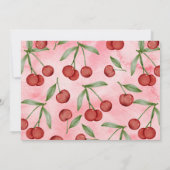 Coquette Red Cherry 1st Birthday Party Foto Kaart (Achterkant)