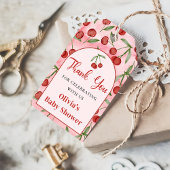 Coquette Red Cherry Baby shower Gift Label Cadeaulabel