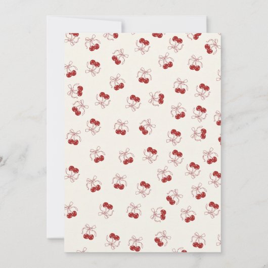 Coquette Red Cherry eerste verjaardag uitnodiging (Achterkant)