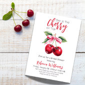 Coquette Red Cherry op Top Pink Bow-Vrijgezellenfe Kaart