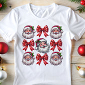 Coquette Retro Kerstman Gezichten en Rode Bogen Ke Tri-Blend Shirt