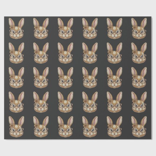 Coquette Retro Leopard Happy Easter Bunny Trendy Cadeaupapier (Vlak)