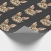 Coquette Retro Leopard Happy Easter Bunny Trendy Cadeaupapier (Hoek)