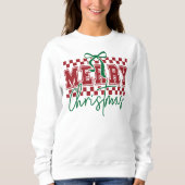 Coquette Retro Merry Christmas Trendy Typography Trui (Voorkant)
