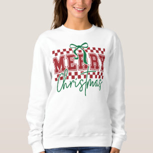 Coquette Retro Prettig Kerstmis Trendy Typografie Trui