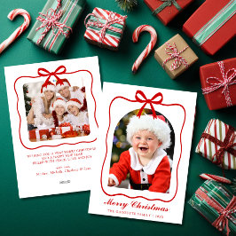 Coquette Ribbon Fotoboog Vrolijk Kerstmis Feestdagenkaart