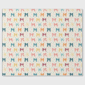 Coquette Ribbon Pattern with Polka Dots Cadeaupapier (Vlak)